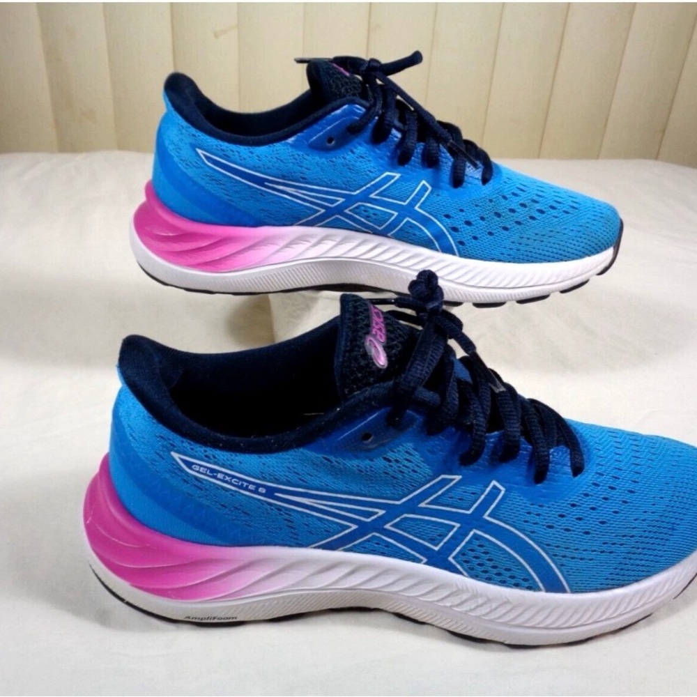 ASICS Blue and Pink Women's Athletic Running Shoes - Picture 8 of 12